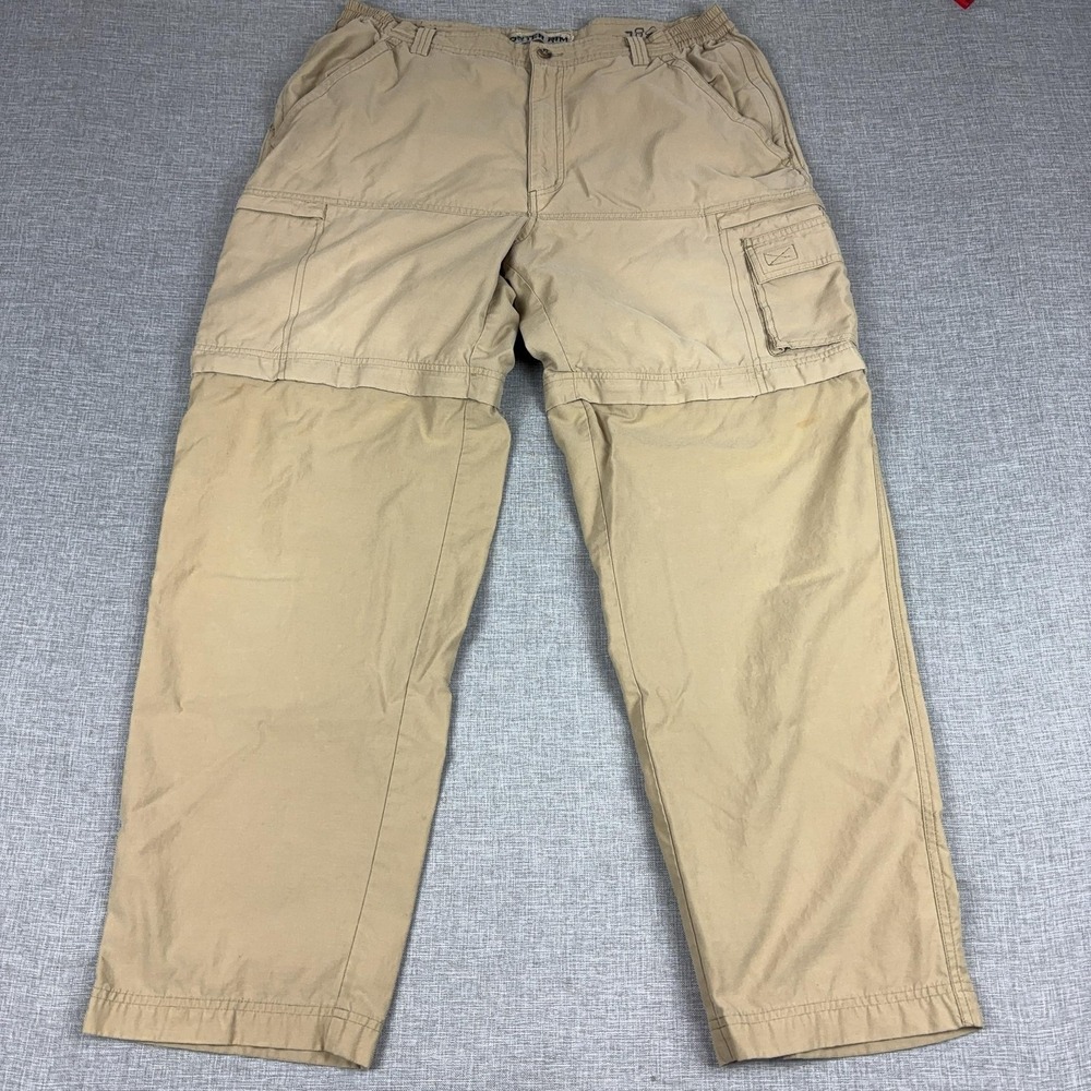 Outer Rim Convertible Cargo Pants Mens 38x30 Beige Canvas Utility Workwear